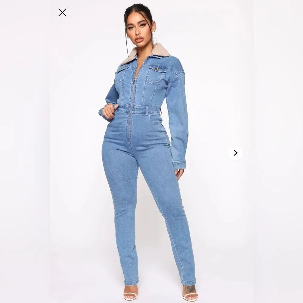 Faux Fur Collar Denim Jacket
